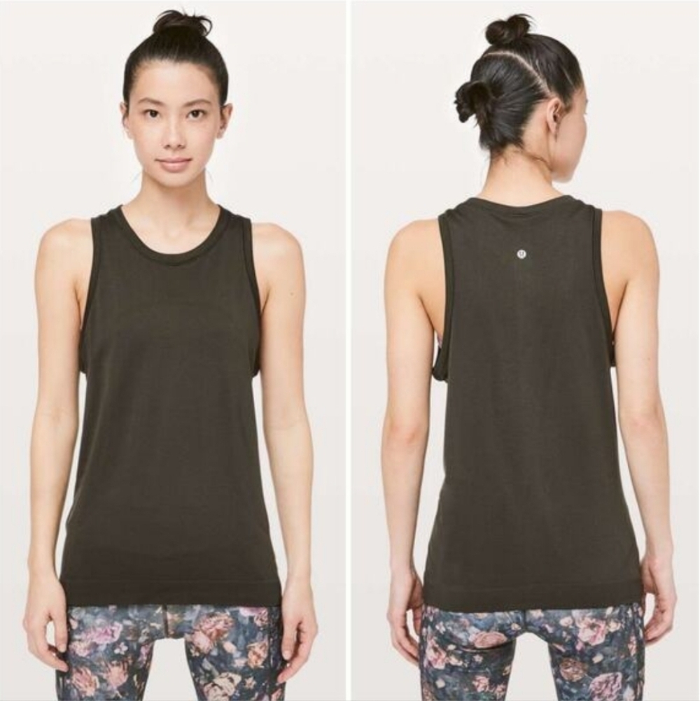 Lululemon Swiftly Breeze Tank Top Dark Olive Green Size 4